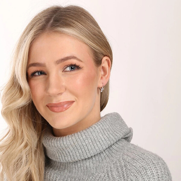 Něžné stříbrné náušnice Andílek se zirkony 11543.1