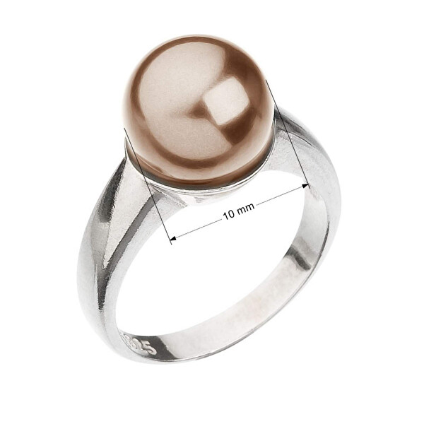 Něžný stříbrný prsten s perlou Swarovski 35022.3