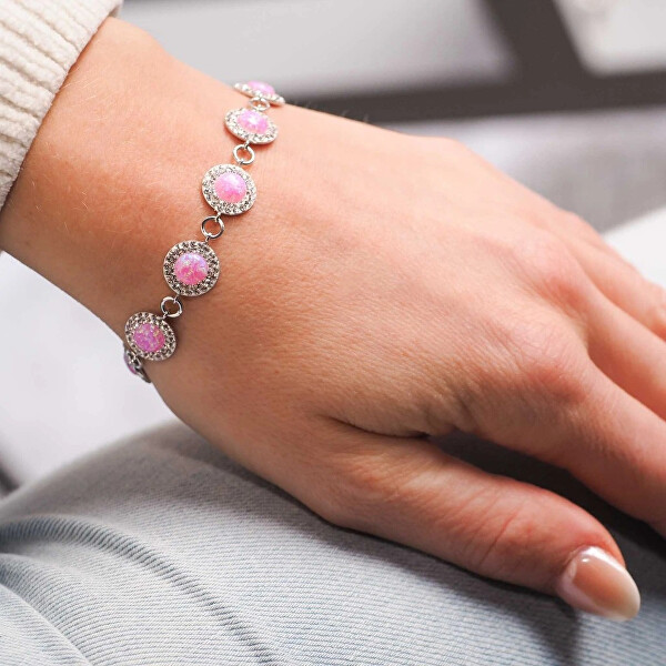 Okouzlující náramek s růžovými opály 33105.1