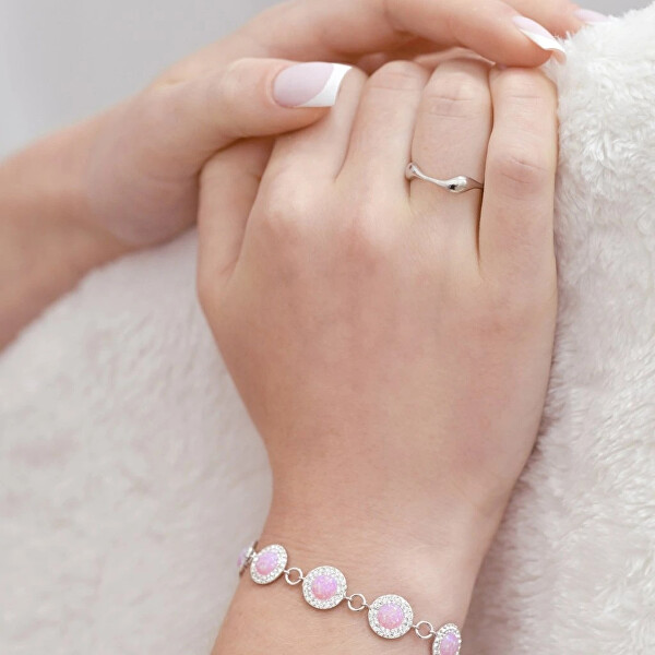 Okouzlující náramek s růžovými opály 33105.1