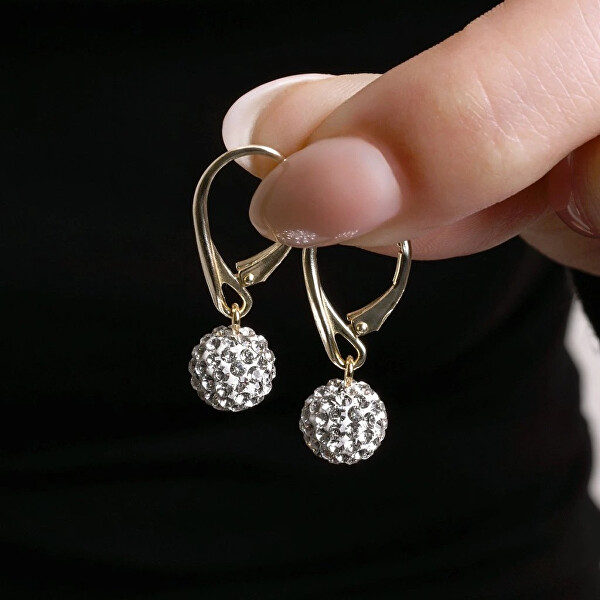 Pozlacené náušnice Kuličky s krystaly Swarovski 31326.1