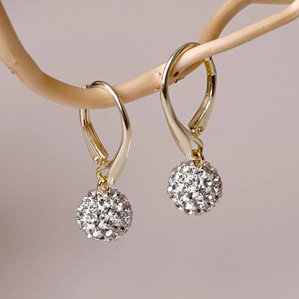 Pozlacené náušnice Kuličky s krystaly Swarovski 31326.1