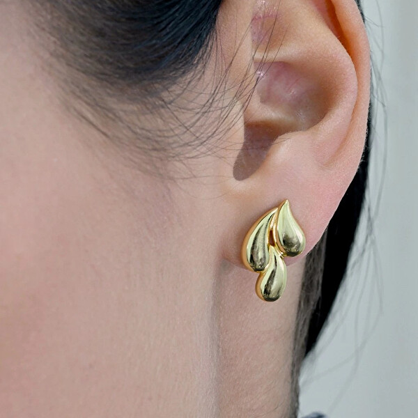 Pozlacené visací náušnice Kapky 61083/AU