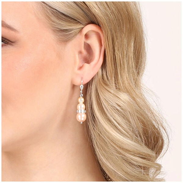 Půvabné perličkové náušnice s krystaly 31150.3