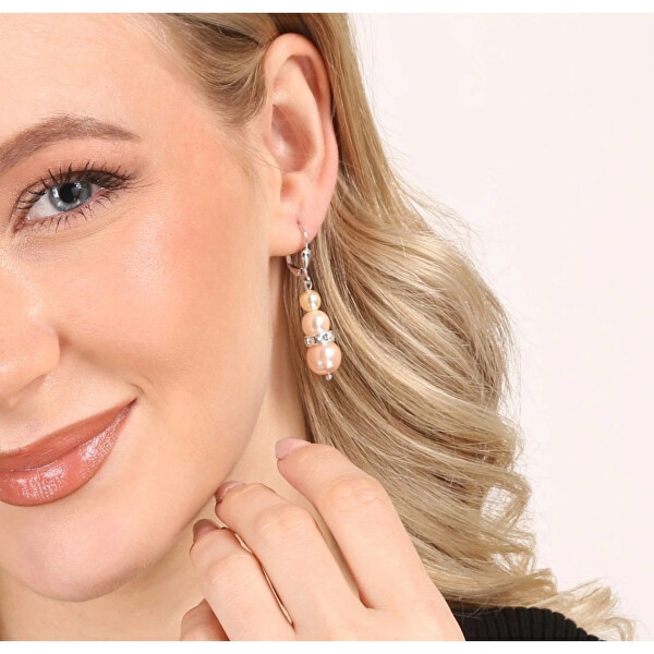 Půvabné perličkové náušnice s krystaly 31150.3