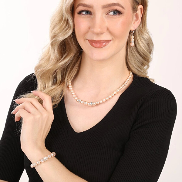 Půvabné perličkové náušnice s krystaly 31150.3