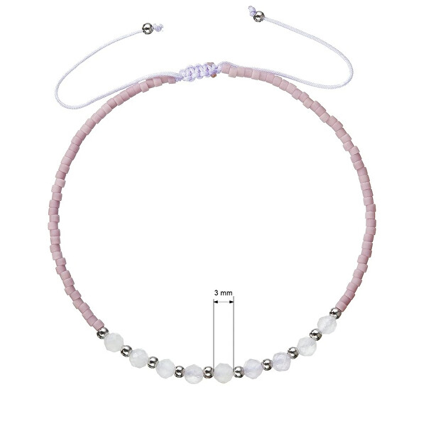 Textilní náramek s fialovými Miyuki korálky 13037.3 amethyst