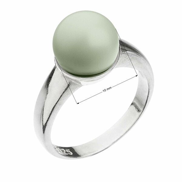 Slušivý stříbrný prsten s perlou Swarovski 35022.3
