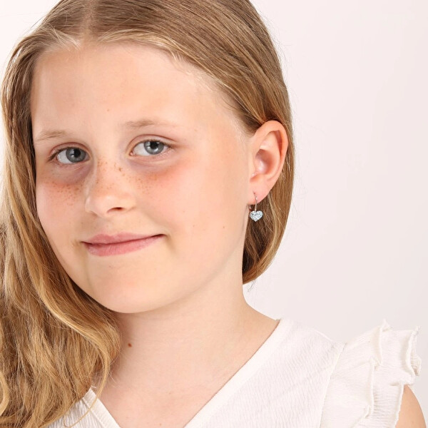 Srdíčkové náušnice s krystaly 31125.3 aquamarine