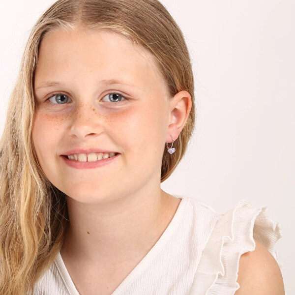 Srdíčkové náušnice s krystaly 31125.3 violet