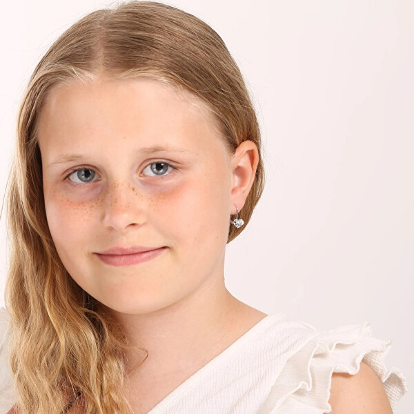 Srdíčkové náušnice s krystaly Swarovski 31125.9 aqua