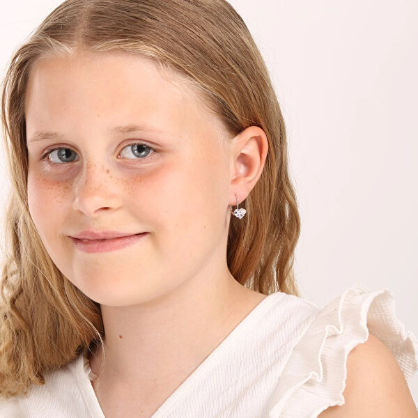 Srdíčkové náušnice s krystaly Swarovski 31125.9 violet