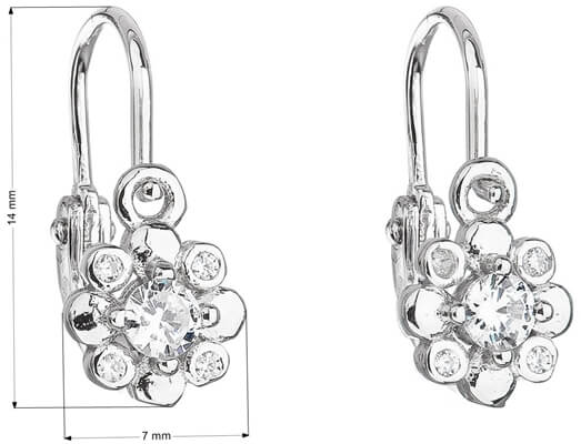 Silber Kinder Ohrringe mit klaren Zirkonen 11174.1