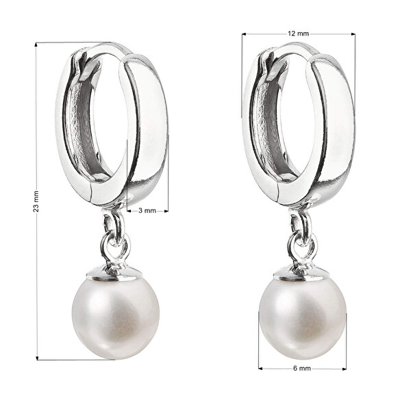 Cerchi in argento con perle di fiume 21008.1
