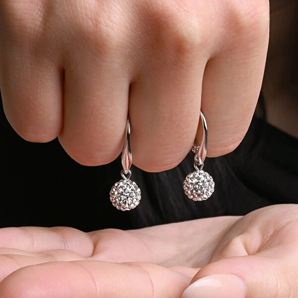 Stříbrné náušnice Kuličky s krystaly Swarovski 31326.1
