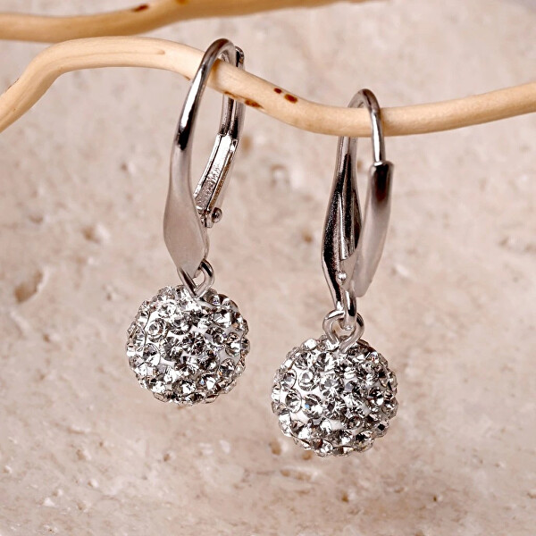 Stříbrné náušnice Kuličky s krystaly Swarovski 31326.1