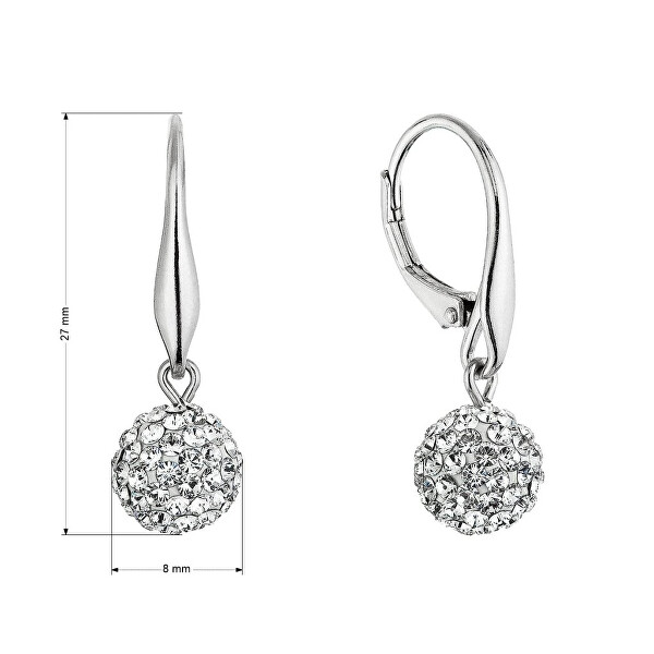 Stříbrné náušnice Kuličky s krystaly Swarovski 31326.1