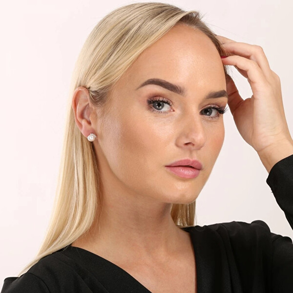 Stříbrné náušnice pecky s pravými perlami Pavona 21020.1