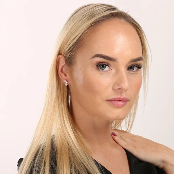 Stříbrné náušnice pecky s pravými říčními perlami  21101.1B