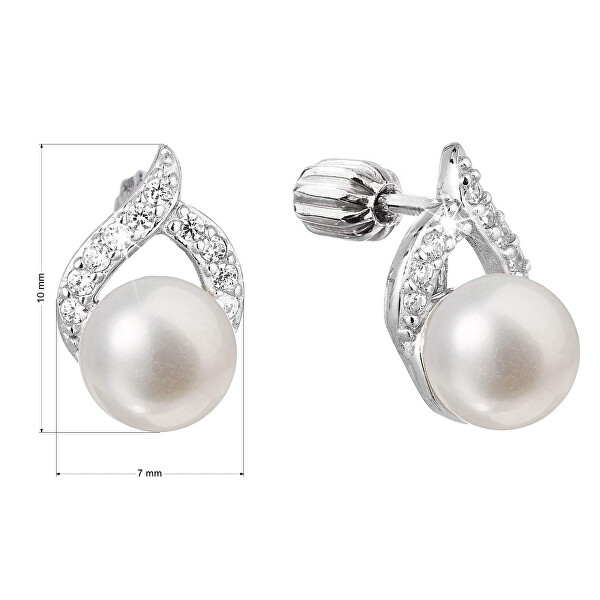 Stříbrné náušnice s pravými perlami Pavona 21055.1