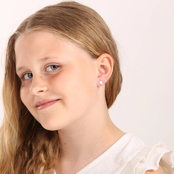 Stříbrné náušnice Srdíčka s opály 11337.1 white