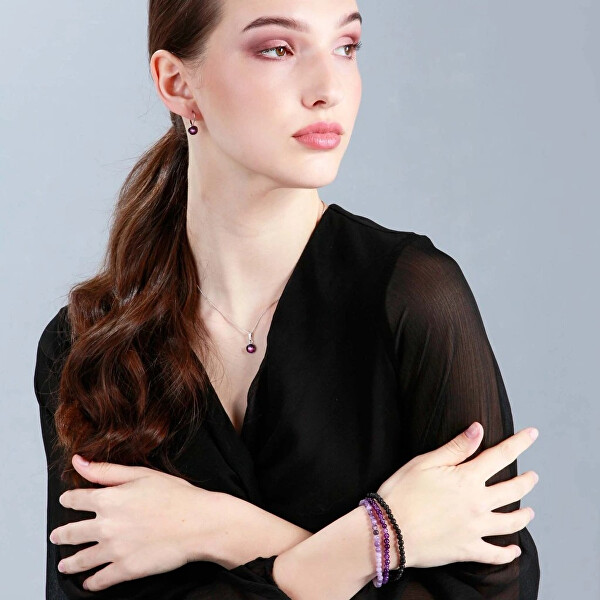 Stříbrné visací náušnice s pravým fluoritem 11481.3