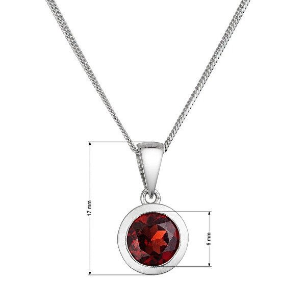 Elegantní stříbrný náhrdelník s pravým granátem 12081.3