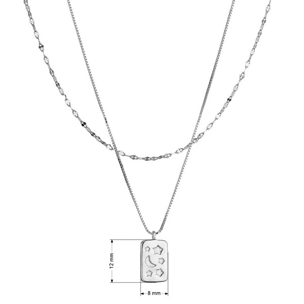 Stříbrný dvojitý náhrdelník s perletí 12155.1