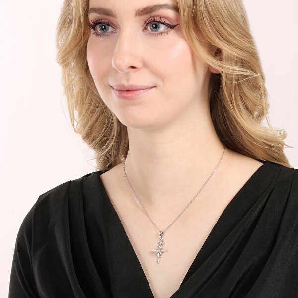 Stříbrný náhrdelník Baletka se shell perličkami 12138.1