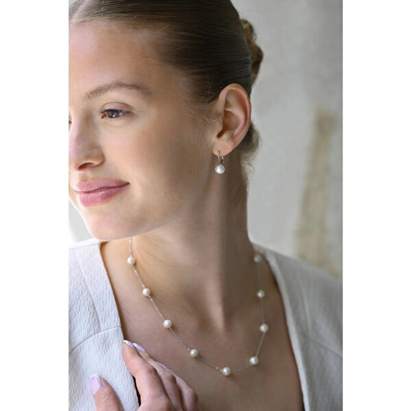 Stříbrný náhrdelník s 9 pravými perlami Pavona 22013.1