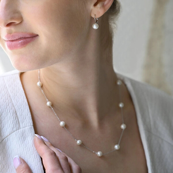 Stříbrný náhrdelník s 9 pravými perlami Pavona 22013.1