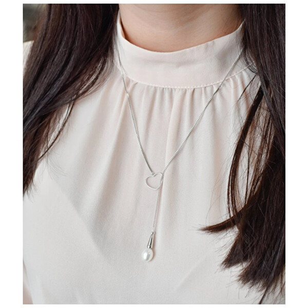 Stříbrný náhrdelník s pravou perlou Pavona 22026.1