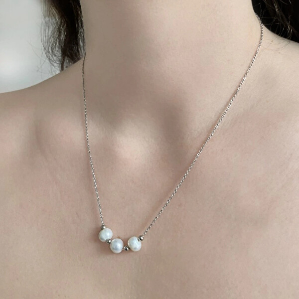 Stříbrný náhrdelník s pravými perlami Pavona 22017.1