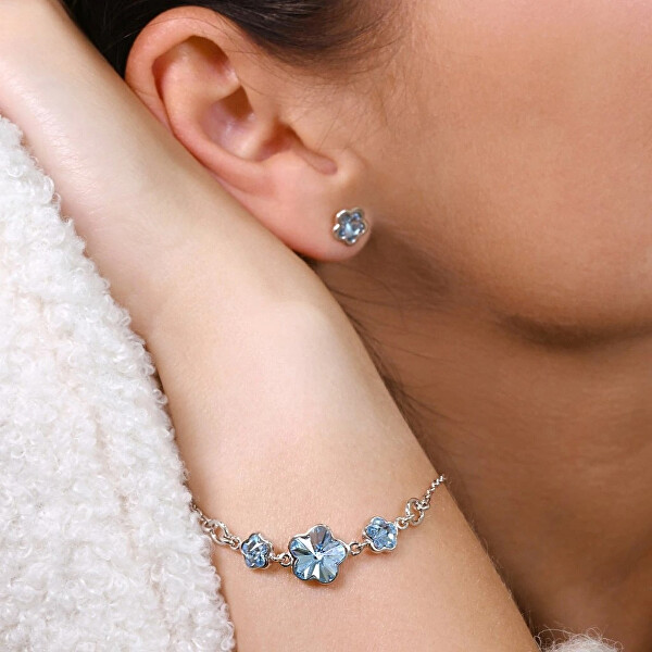 Stříbrný náramek s krystaly Swarovski Blue 33112.3