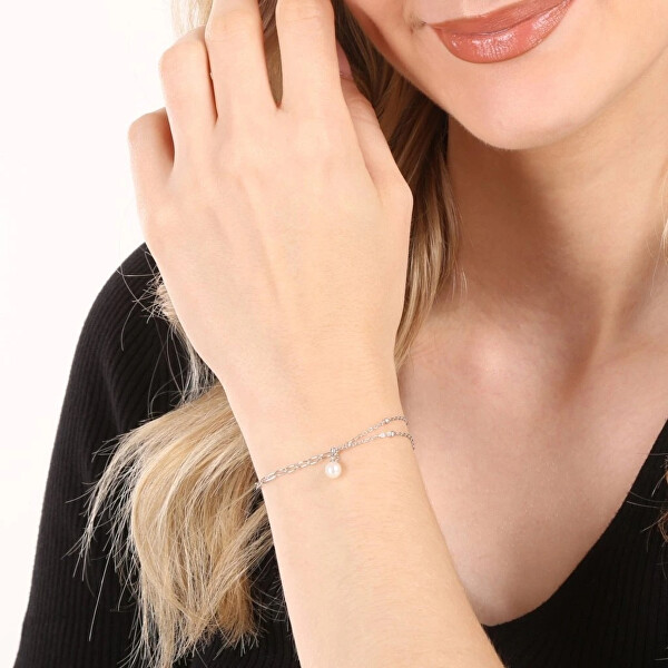 Stříbrný náramek s pravou sladkovodní perlou 23014.1