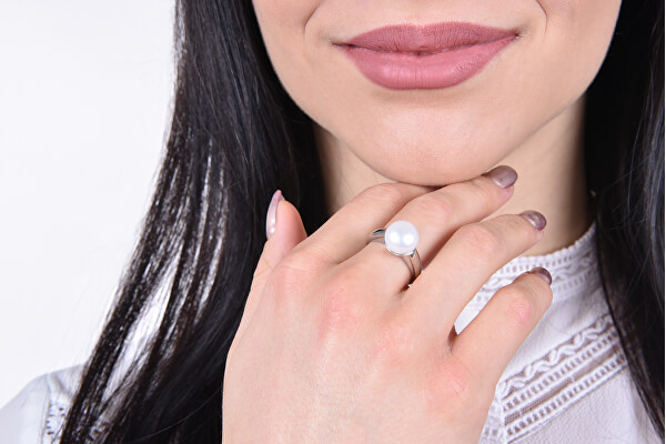 Ezüst gyöngy gyűrű Pavo na 25,001.1