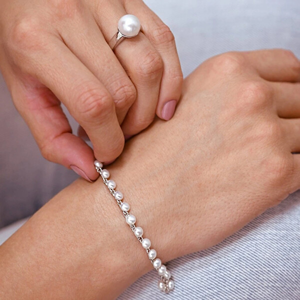 Stříbrný perlový prsten Pavona 25001.1