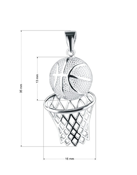 Stříbrný přívěsek Basketbalový míč a síť 64024