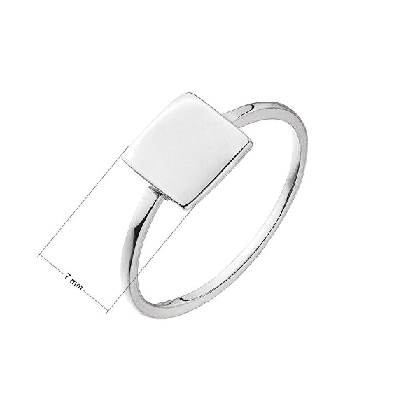 Minimalistický stříbrný prsten Čtvereček 65018