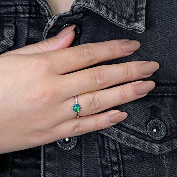 Stříbrný prsten se zeleným opálem 15001.1