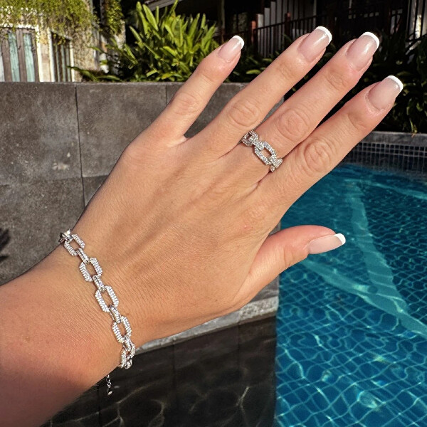 Výrazný dámský prsten s čirými zirkony 15019.1 crystal