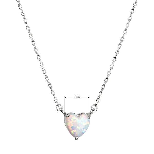 Srdíčkový náhrdelník se syntetickým opálem 12147.1