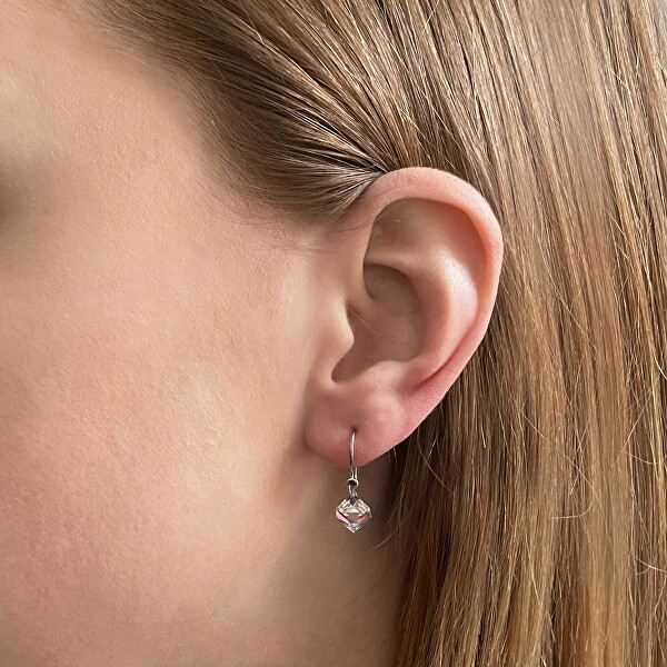 Stilvolle Ohrringe mit Kristallen Swarovski 31028.5 heliotrope
