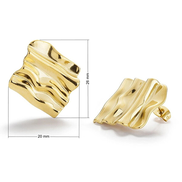 Štýlové náušnice z pozlátenej ocele LHEA gold
