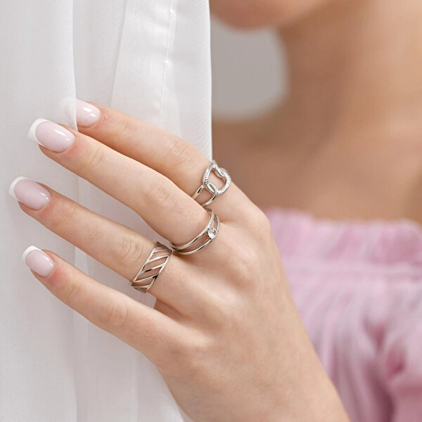 Stylový otevřený prsten ze stříbra 65010 UNI