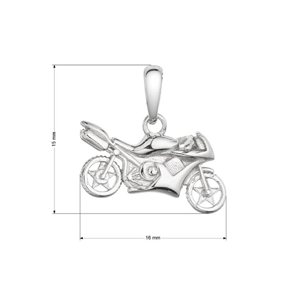 Stylový stříbrný přívěsek Motorka 64008