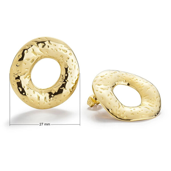 Výrazné pozlacené náušnice z oceli BAGEL gold