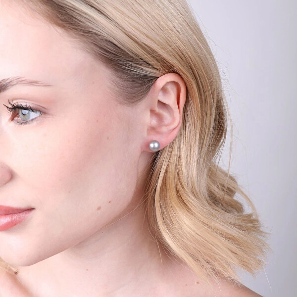 Zlaté náušnice s pravými perlami Pavona 921042.3 grey