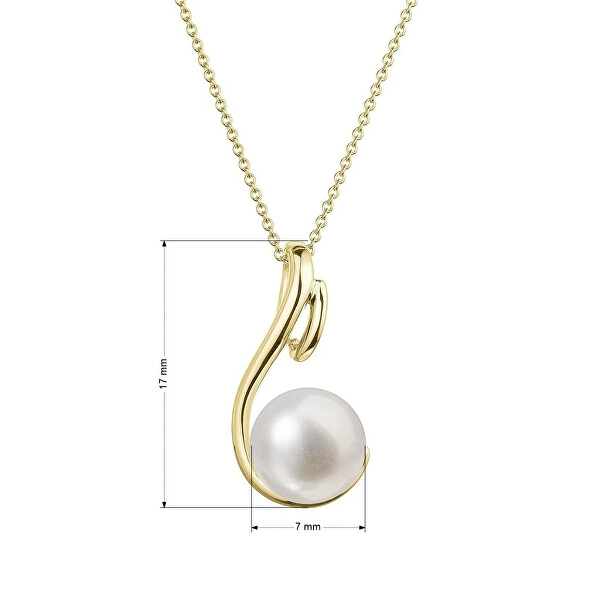 Designový náhrdelník pro ženy s bílou říční perlou 92P00039