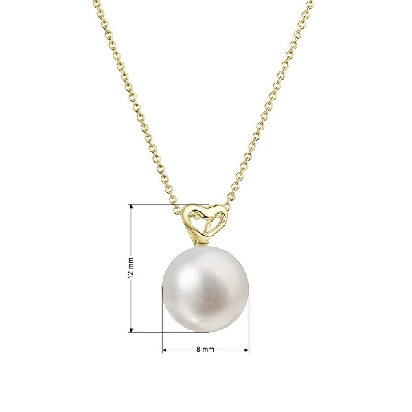 Zlatý náhrdelník pro ženy s říční perlou 92P00043